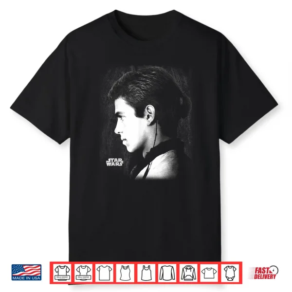 Star Wars Ep Ii Anakin Black & White Side Profile Portrait Shirt