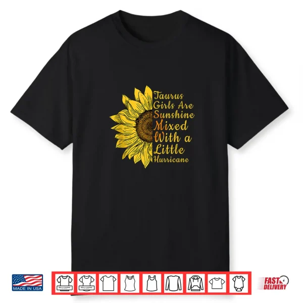Sunflower Taurus Woman April And May Birthday Queen Gift Shirt