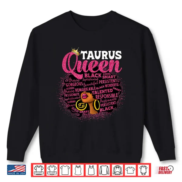 Sweatshirt African American Women Zodiac Birthday Afro Taurus Queen Shirt