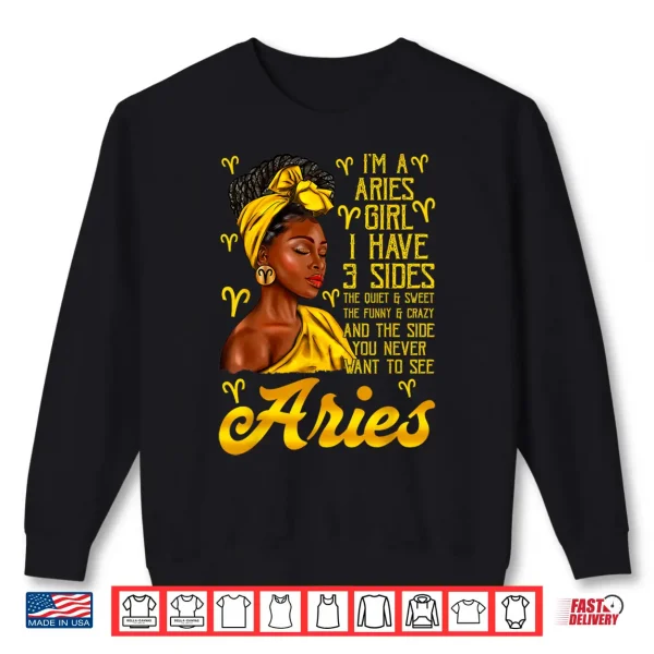 Aries Afro Black Woman It'S My Birthday Zodiac Sign Shirt 2 Sweatshirt Aries Afro Black Woman Its My Birthday Zodiac Sign Shirt