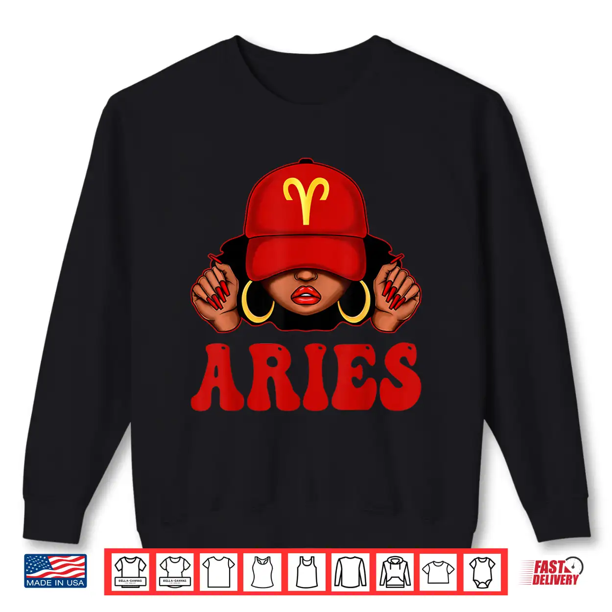 Aries Black Woman With Red Cap Zodiac Sign Birthday Shirt Aries Black Woman With Red Cap Zodiac Sign Birthday Shirt
