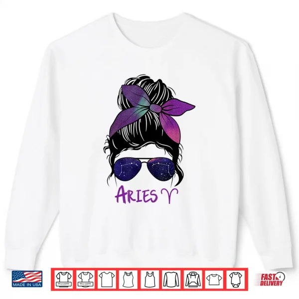 Aries Girl Birthday Aries Woman Zodiac Constellation Shirt 2 Sweatshirt Aries Girl Birthday Aries woman Zodiac Constellation Shirt