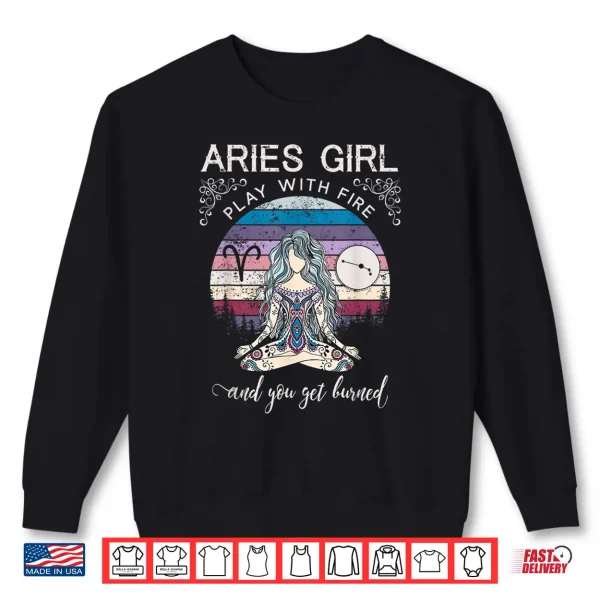 Aries Girl Shirt Retro Zodiac Shirt 2 Sweatshirt Aries Girl Shirt Retro Zodiac Shirt