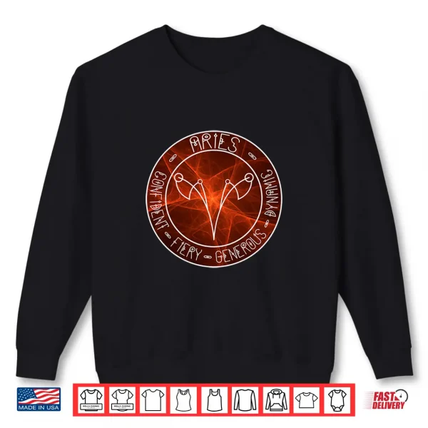 Sweatshirt Aries Hoodie with Zodiac Astrology Symbol Shirt