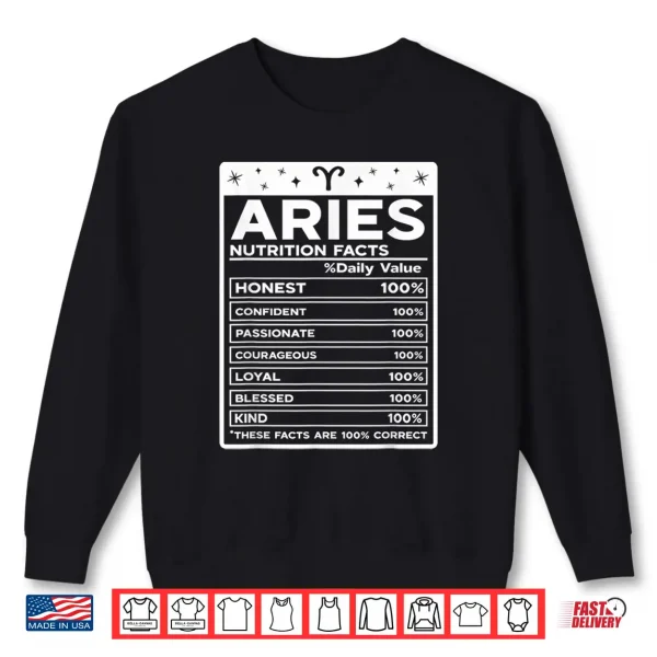 Aries Nutritional Style Zodiac Design Aries Shirt 2 Sweatshirt Aries Nutritional Style Zodiac Design Aries Shirt