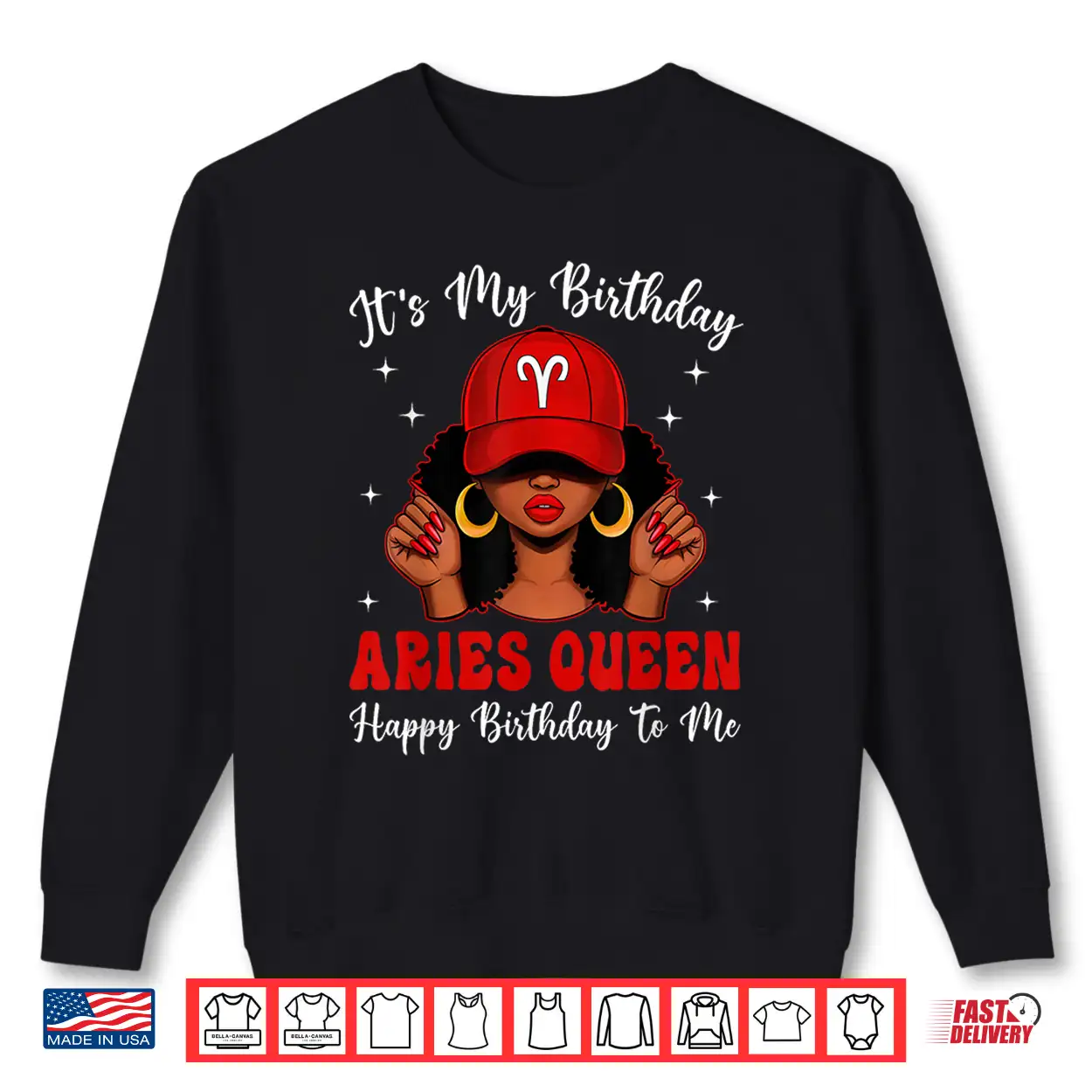 Aries Queen Afro Women Red Cap Black Girl Birthday Shirt Aries Queen Afro Women Red Cap Black Girl Birthday Shirt