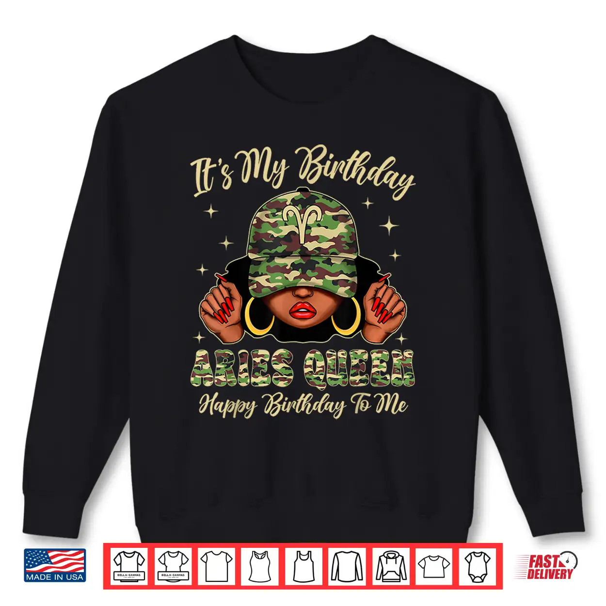 Aries Queen Black Woman Camouflage Cap Zodiac Sign Shirt Aries Queen Black Woman Camouflage Cap Zodiac Sign Shirt