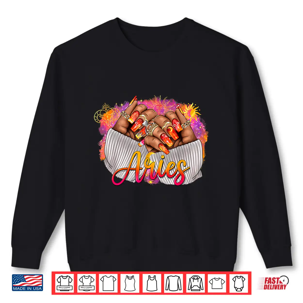 Aries Queen Black Woman Nails Astrology Zodiac Sign Shirt Aries Queen Black Woman Nails Astrology Zodiac Sign Shirt