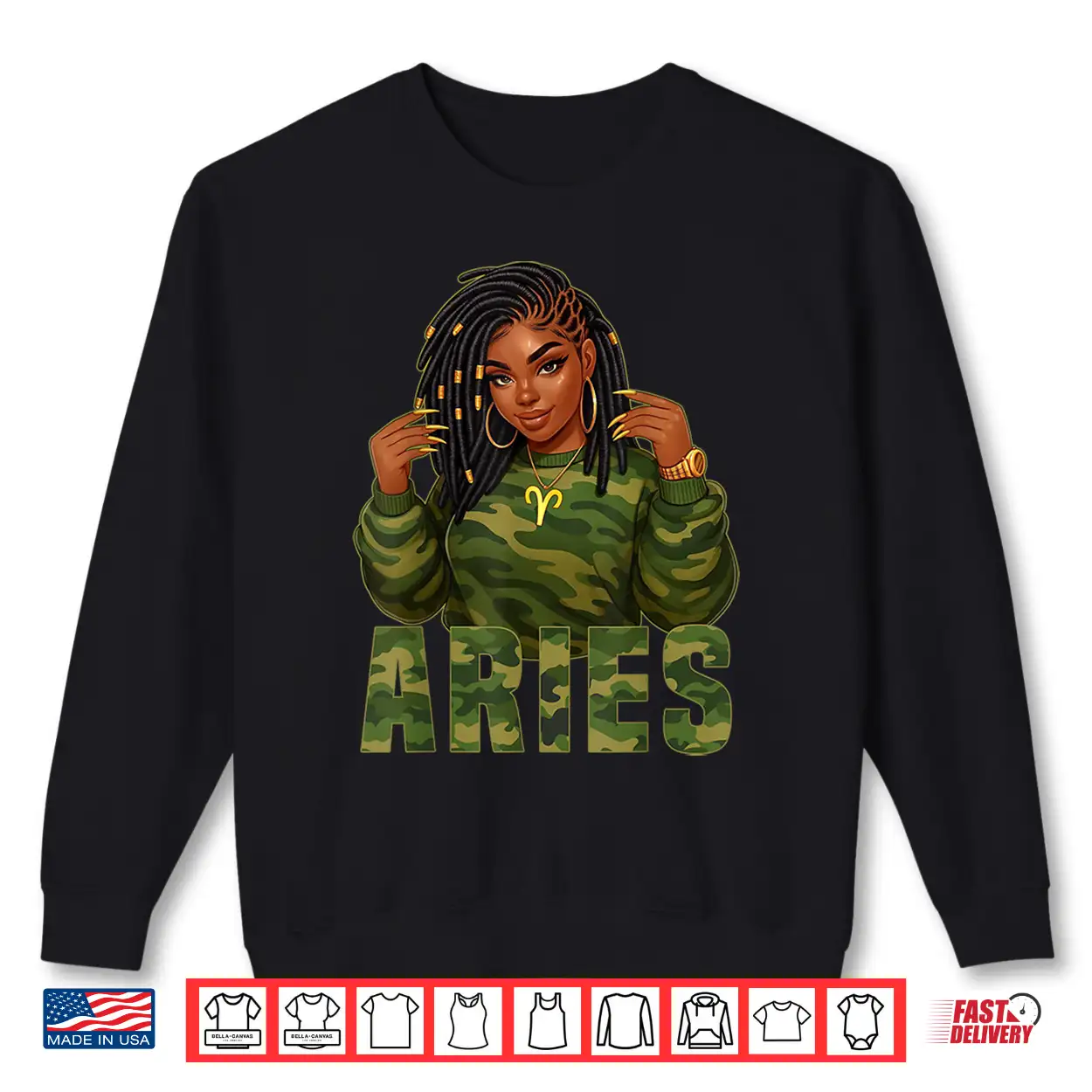 Aries Queen Loc’D Black Woman Camo Zodiac Sign Shirt Aries Queen Loc’D Black Woman Camo Zodiac Sign Shirt