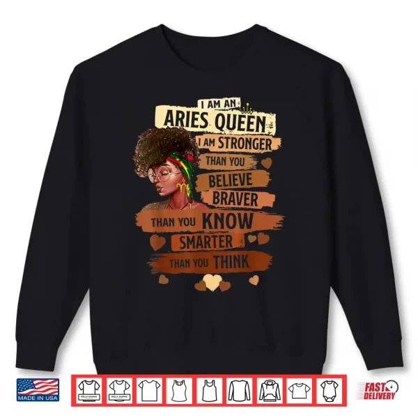 Sweatshirt Aries Queen Sweet As Candy Birthday Gift For Black Women Shirt