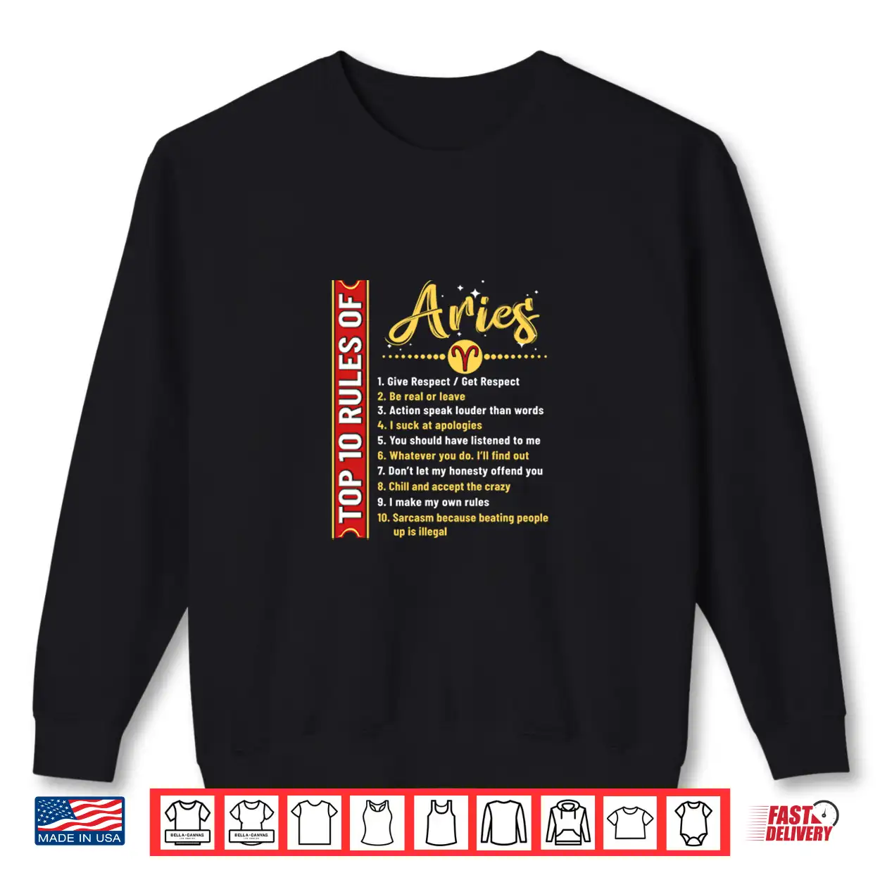 Aries Shirt Top 10 Rules Of Aries Birthday Shirt Aries Shirt Top 10 Rules Of Aries Birthday Shirt