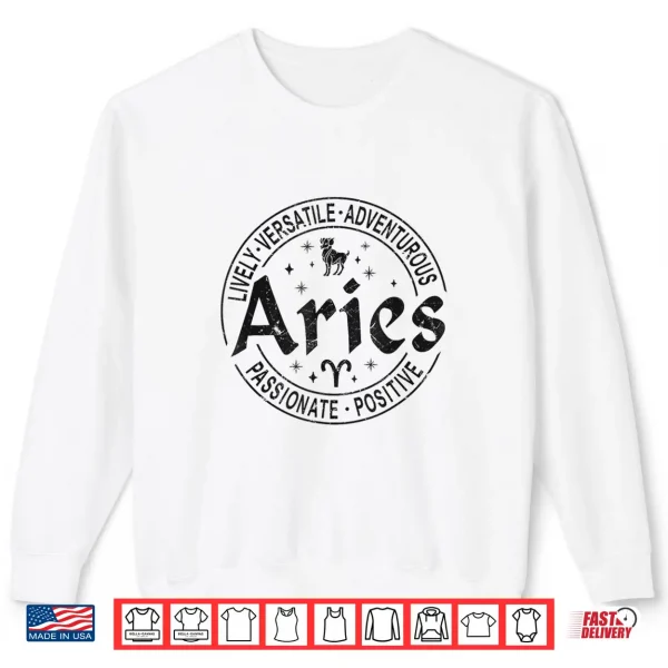 Aries Virtues Vintage Style Zodiac Design Aries Shirt 2 Sweatshirt Aries Virtues Vintage Style Zodiac Design Aries Shirt