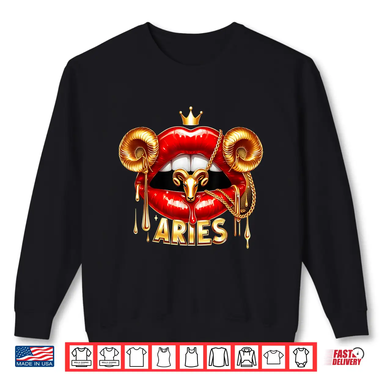 Aries Zodiac Astrology Red Lips Ram Shirt Aries Zodiac Astrology Red Lips Ram Shirt
