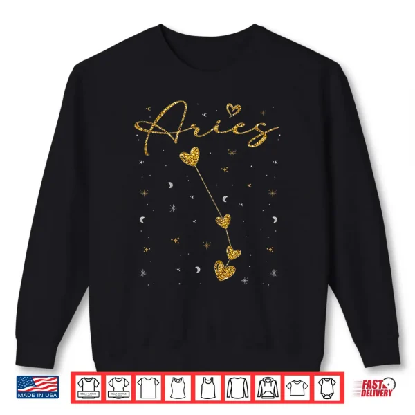 Sweatshirt Aries Zodiac Sign Horoscope March April Birthday Women Girls Shirt
