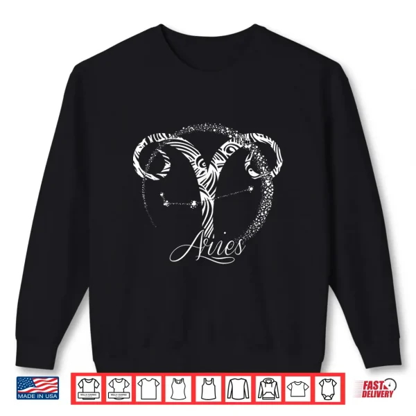 Sweatshirt Aries Zodiac Sign March April Birthday Gift Horoscope Shirt