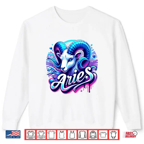 Sweatshirt Aries Zodiac Symbol Horoscope Astrology Birthday Shirt