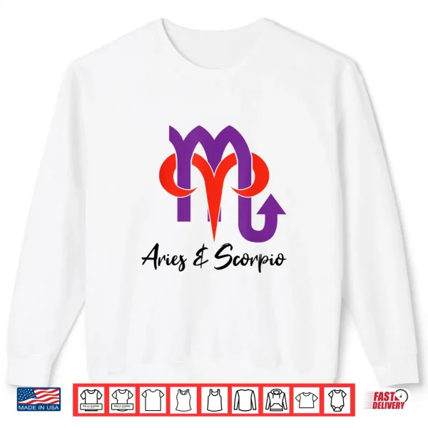Sweatshirt Aries and Scorpio Couples Astrology Signs Zodiac Horoscope Shirt