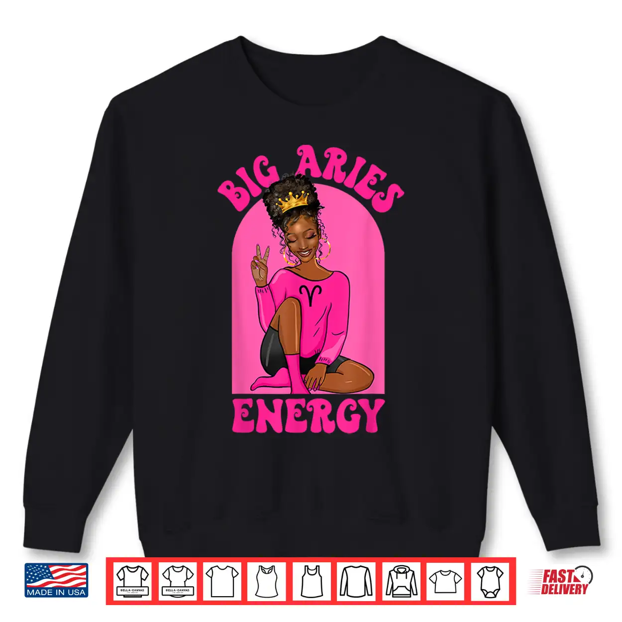 Big Aries Energy African American Black Girl Zodiac Shirt Big Aries Energy African American Black Girl Zodiac Shirt