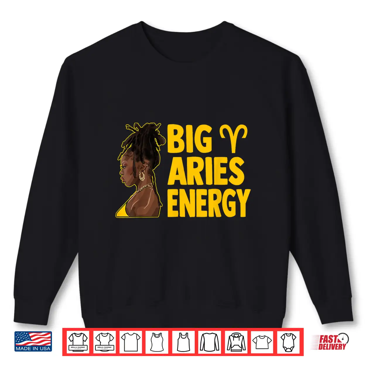 Big Aries Energy Birthday Loc’D Hair Afro Woman Zodiac Shirt Big Aries Energy Birthday Loc’D Hair Afro Woman Zodiac Shirt