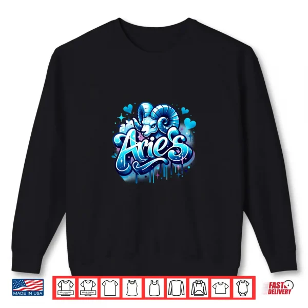 Blue Aries Zodiac Star Sign Shirt 2 Sweatshirt Blue Aries Zodiac Star Sign Shirt