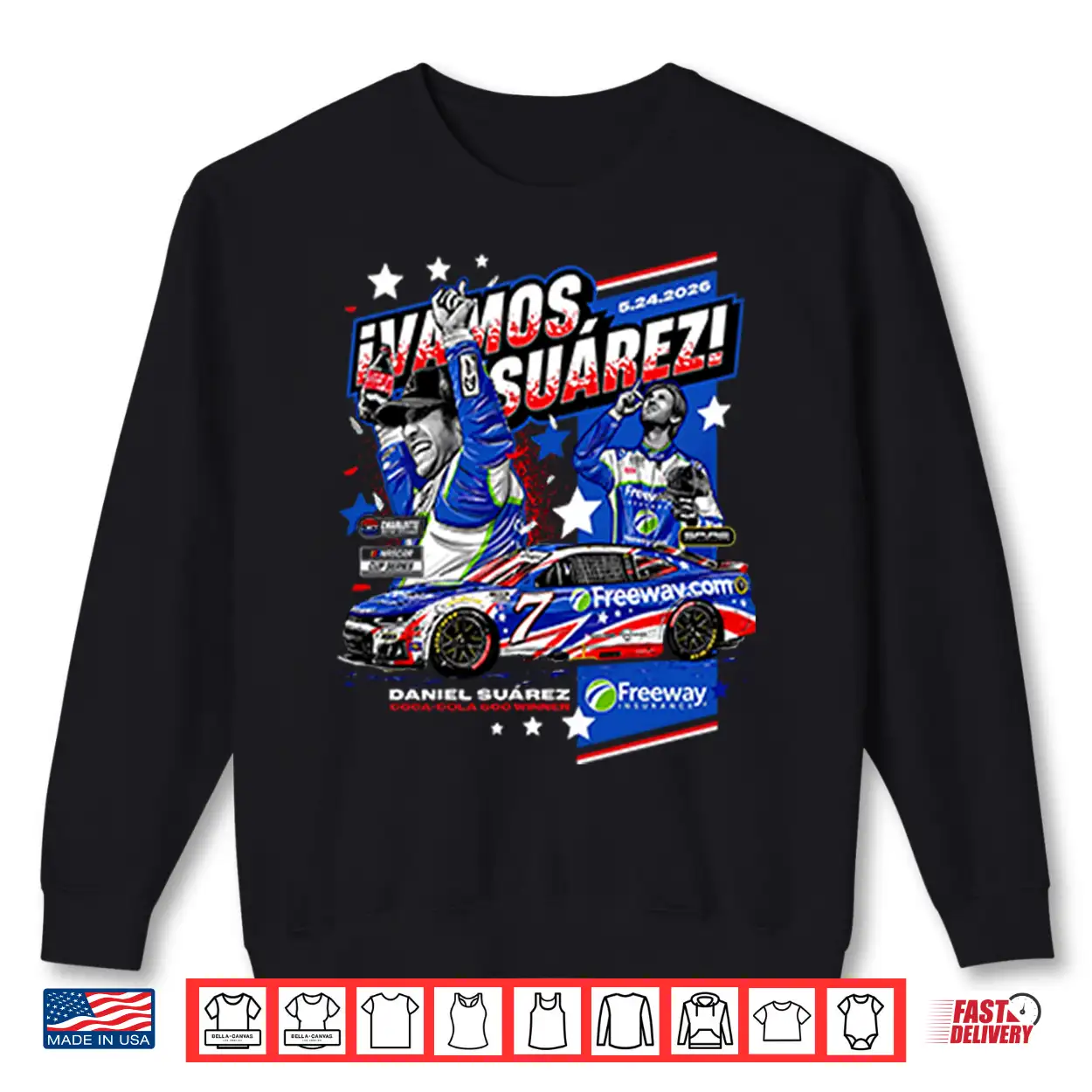 Daniel Suárez Freeway Insurance Coca Cola 600 Winner Shirt Daniel Suárez Freeway Insurance Coca Cola 600 Winner Shirt
