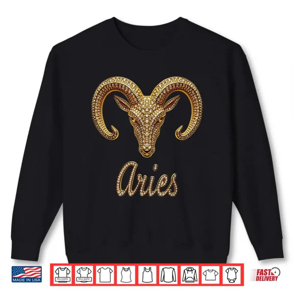 Fancy Gold And Diamond Graphic Aries Gift Shirt 2 Sweatshirt Fancy Gold and Diamond Graphic Aries Gift Shirt