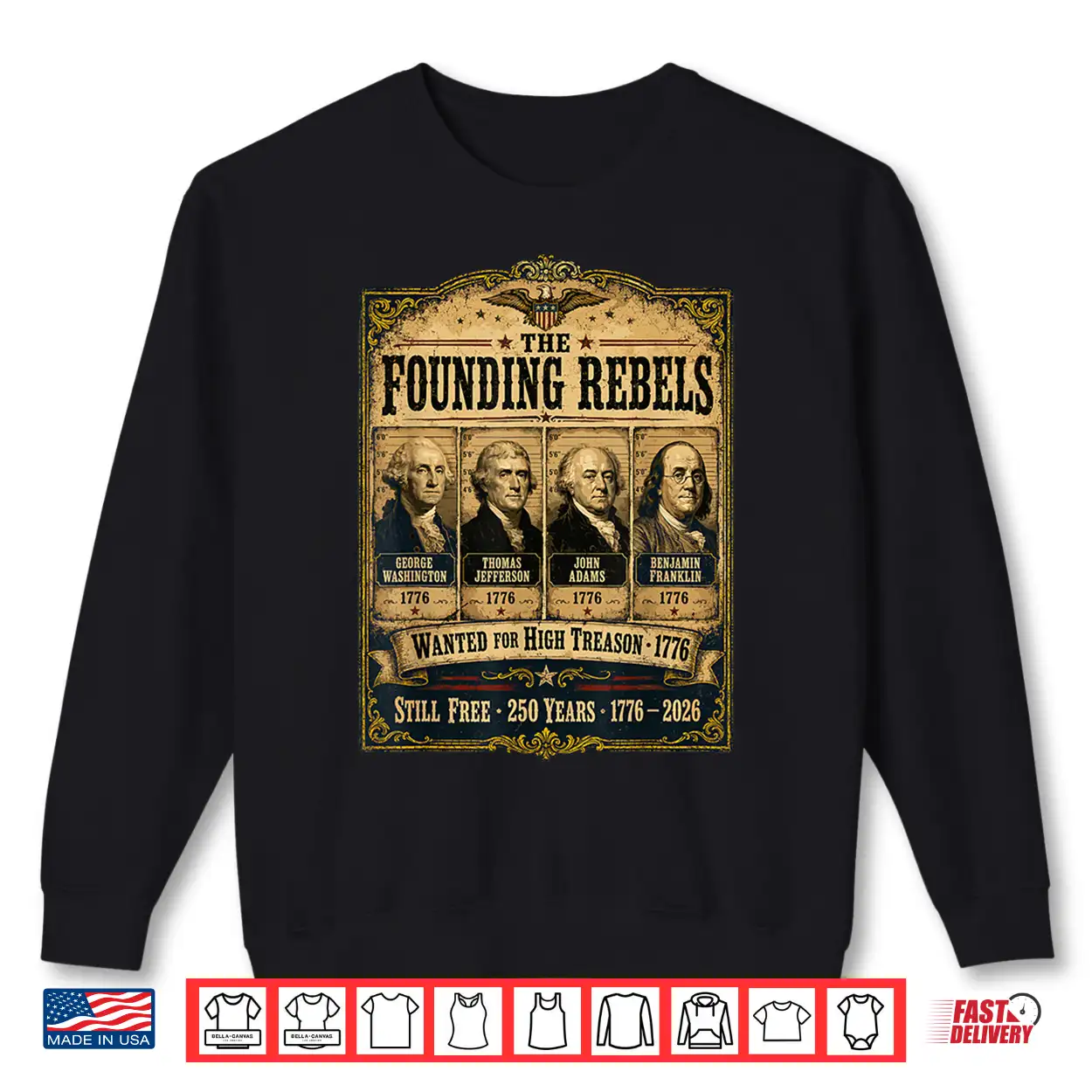 Founding Fathers Wanted Poster American History 1776 2026 Shirt Founding Fathers Wanted Poster American History 1776 2026 Shirt