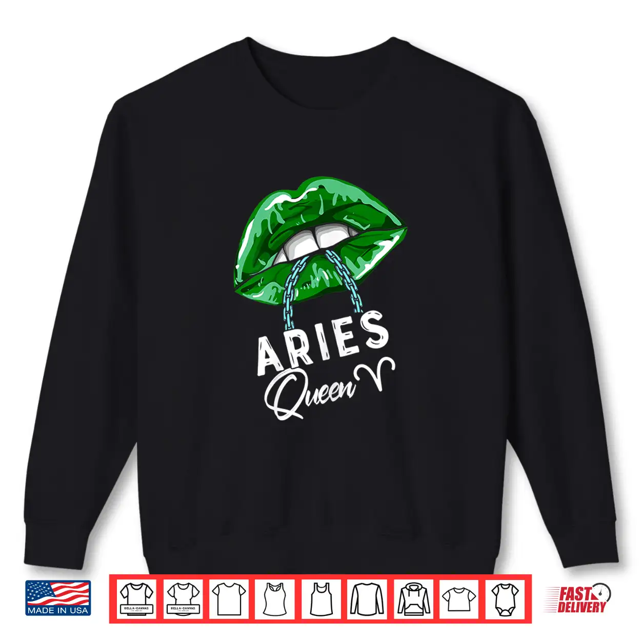Green Aries Queen Lips Chain Zodiac St Patricks Day Shirt Green Aries Queen Lips Chain Zodiac St Patricks Day Shirt