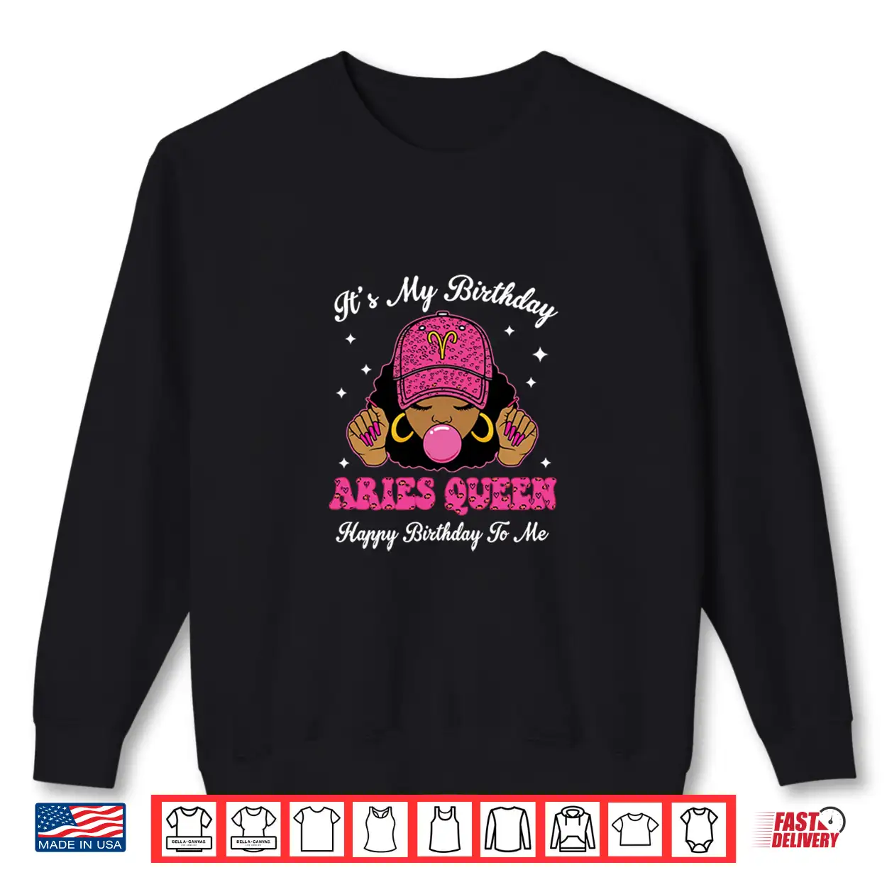 It’S My Birthday Aries Queen Happy Birthday To Me Afro Girls Shirt It’S My Birthday Aries Queen Happy Birthday To Me Afro Girls Shirt
