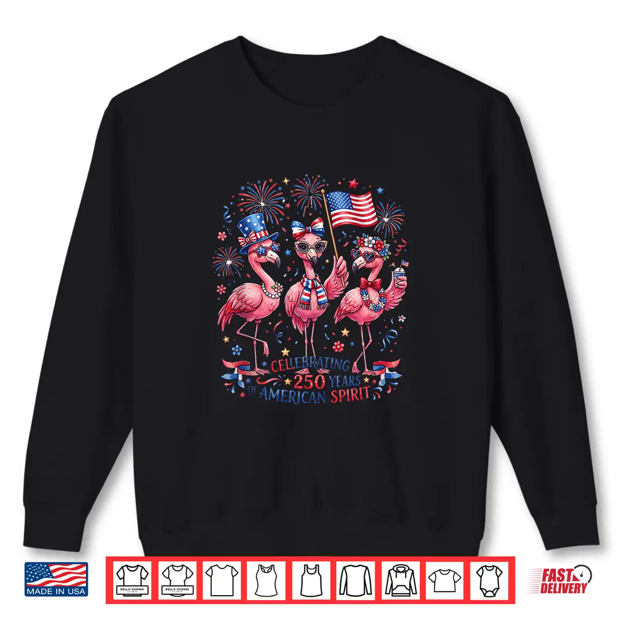 Patriotic Flamingo American Spirit 250 Years Celebration Shirt Patriotic Flamingo American Spirit 250 Years Celebration Shirt
