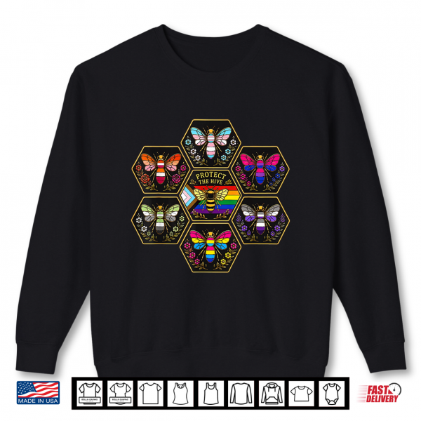 Sweatshirt Protect the Hive LGBTQ Bee Bisexual Nature Gay Pride Support Shirt
