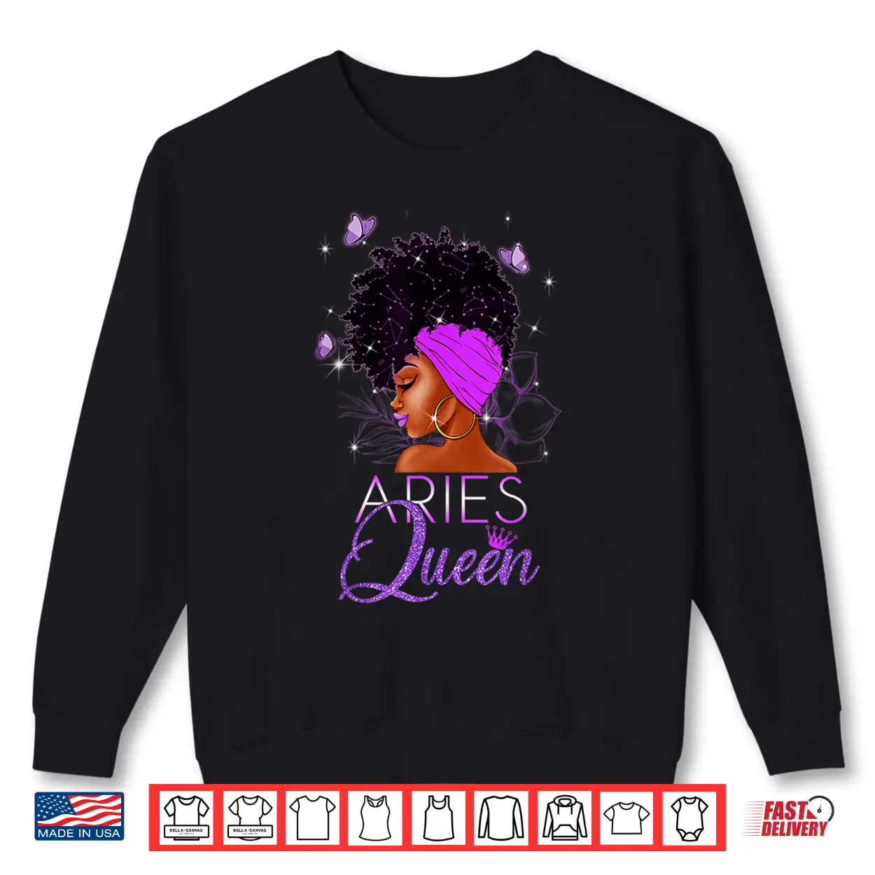 Purple Aries Queen African American Woman March April Shirt Purple Aries Queen African American Woman March April Shirt