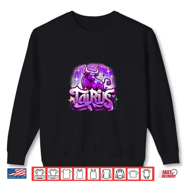 Sweatshirt Purple Taurus Zodiac Star Sign Shirt