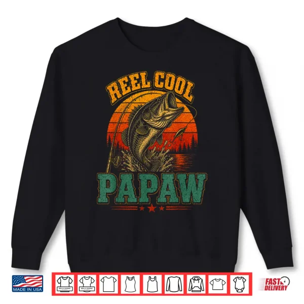 Reel Cool Papaw Vintage Fishing Retro Sunset Father'S Day Shirt 2 Sweatshirt Reel Cool Papaw Vintage Fishing Retro Sunset Fathers Day Shirt