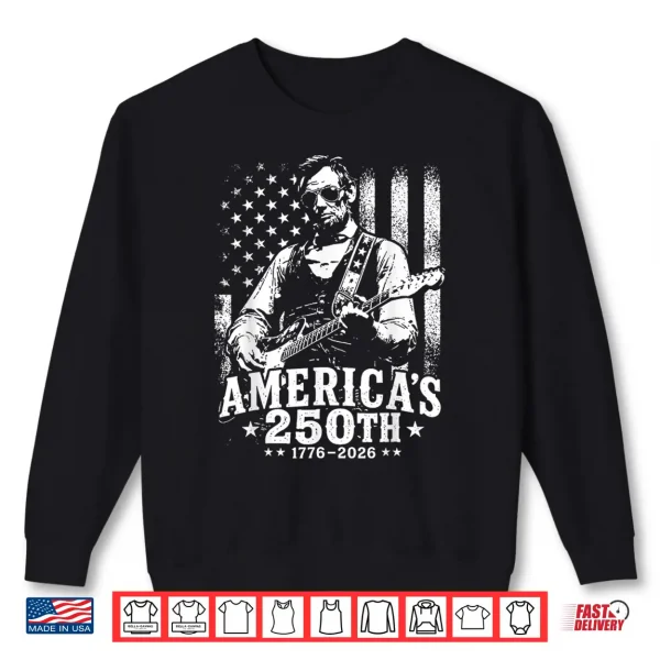 Retro Abe Lincoln Guitar United States 250 Anniversary Shirt 2 Sweatshirt Retro Abe Lincoln Guitar United States 250 Anniversary Shirt