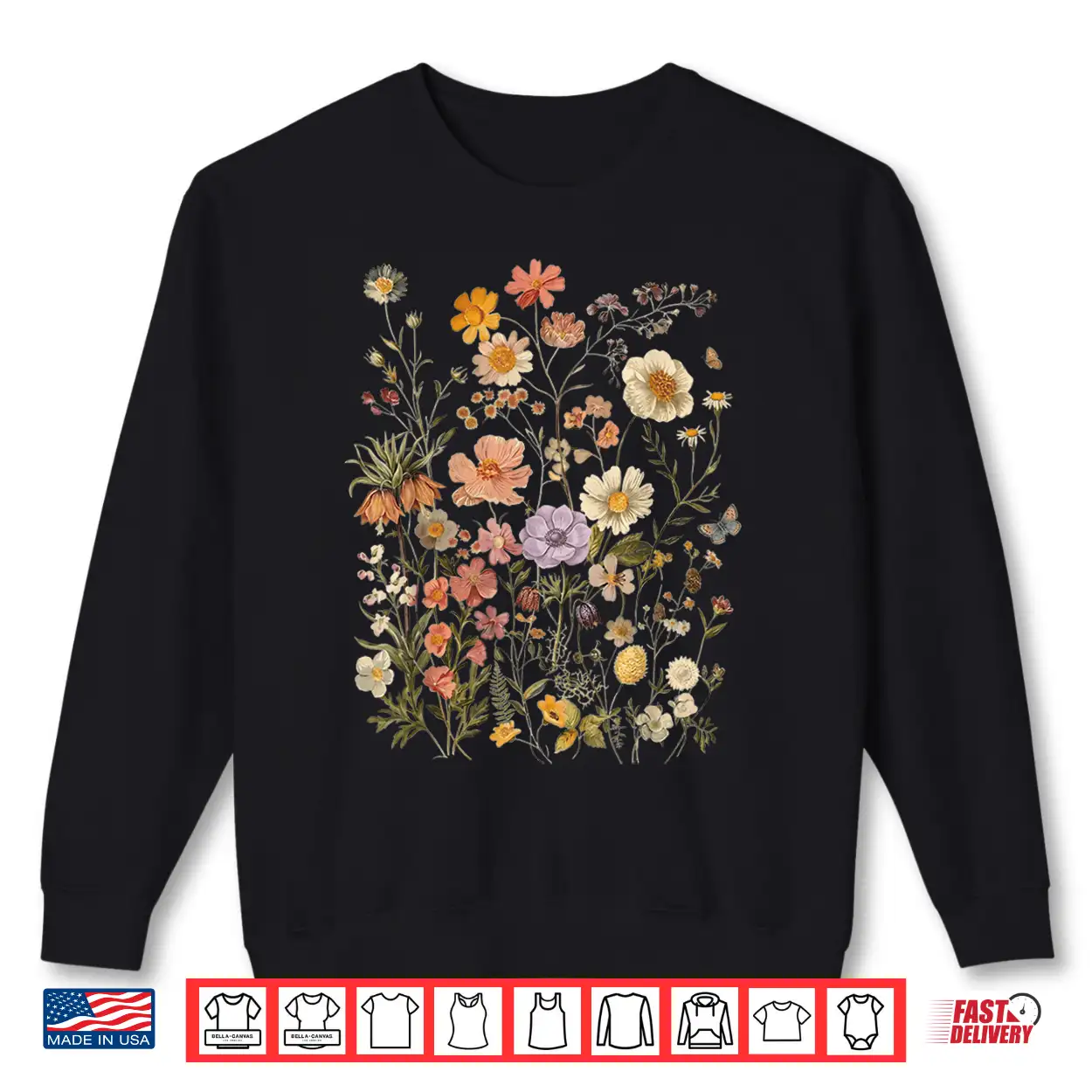 Retro Boho Floral Botanical Wildflower Shirt Retro Boho Floral Botanical Wildflower Shirt