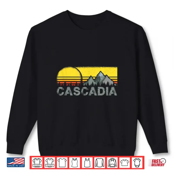 Sweatshirt Retro Vintage Sunset Cascadia Mountain Camping and Hiking Shirt