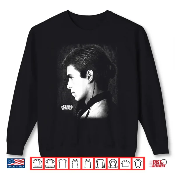 Star Wars Ep Ii Anakin Black & White Side Profile Portrait Shirt 2 Sweatshirt Star Wars Ep II Anakin Black White Side Profile Portrait Shirt