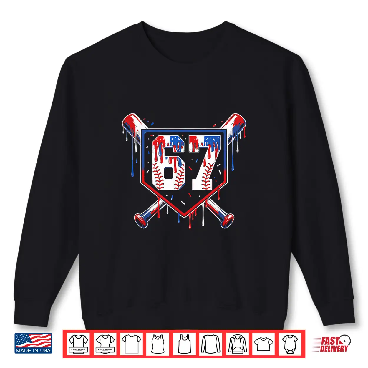 Summer Six Seven Baseball Dripping Red White Blue Usa Shirt Summer Six Seven Baseball Dripping Red White Blue Usa Shirt