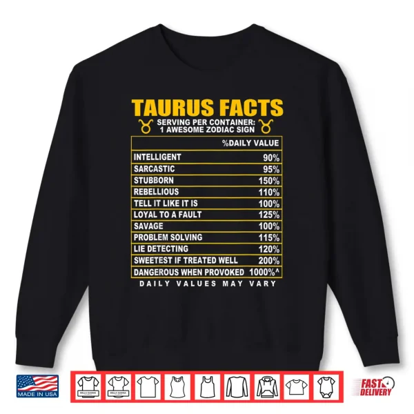 Sweatshirt Taurus Facts Shirt