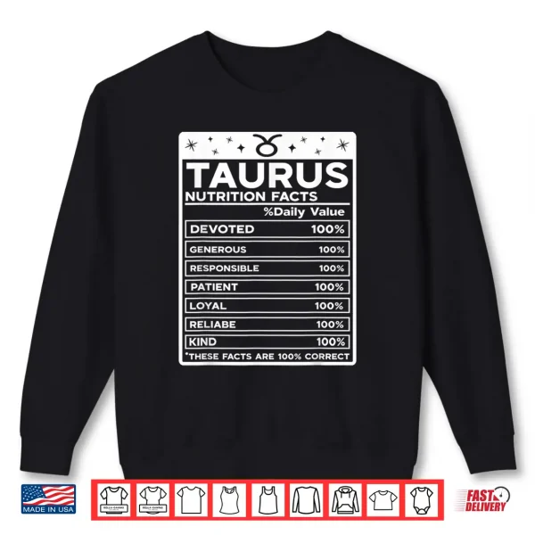 Sweatshirt Taurus Nutritional Style Zodiac Design Taurus Shirt