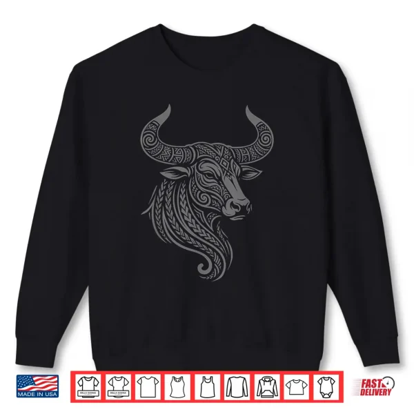 Taurus Zodiac Sign Tribal Tattoo Art Bull Horoscope Shirt 2 Sweatshirt Taurus Zodiac Sign Tribal Tattoo Art Bull Horoscope Shirt