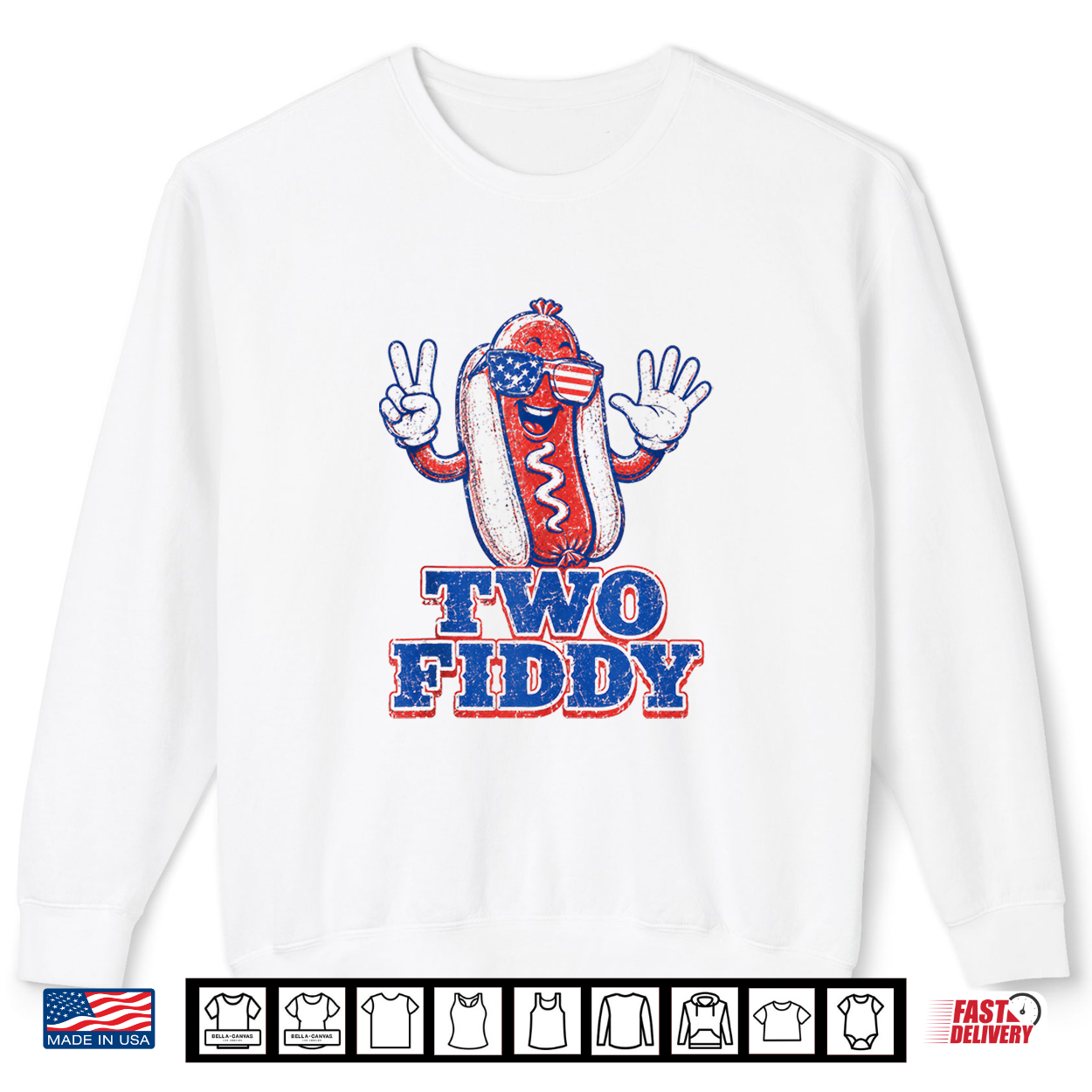 Two Fiddy 4Th Of July Patriotic Hot Dog Shirt Two Fiddy 4Th Of July Patriotic Hot Dog Shirt