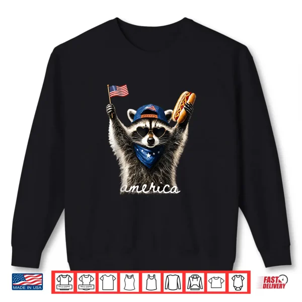 Usa America Raccoon Hot Dog 1776 2026 4Th Of July 250 Years Shirt 2 Sweatshirt USA America Raccoon Hot Dog 1776 2026 4th of July 250 Years Shirt