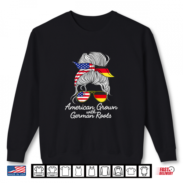 Sweatshirt USA Germany Heritage White Hair Messy Bun Women Girls Gift Shirt