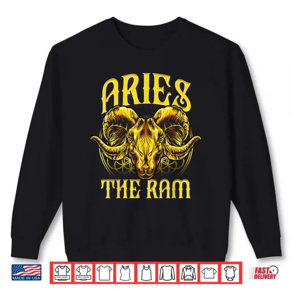 Unique Aries Art Gift With Golden Ram For Horoscope Lovers Shirt 2 Sweatshirt Unique Aries Art Gift with Golden Ram for Horoscope Lovers Shirt