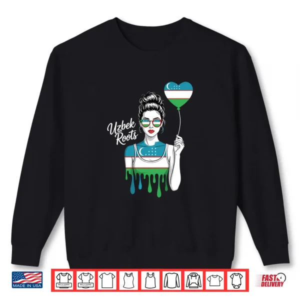Uzbekistan Roots Uzbek Flag Shirt 2 Sweatshirt Uzbekistan Roots Uzbek Flag Shirt
