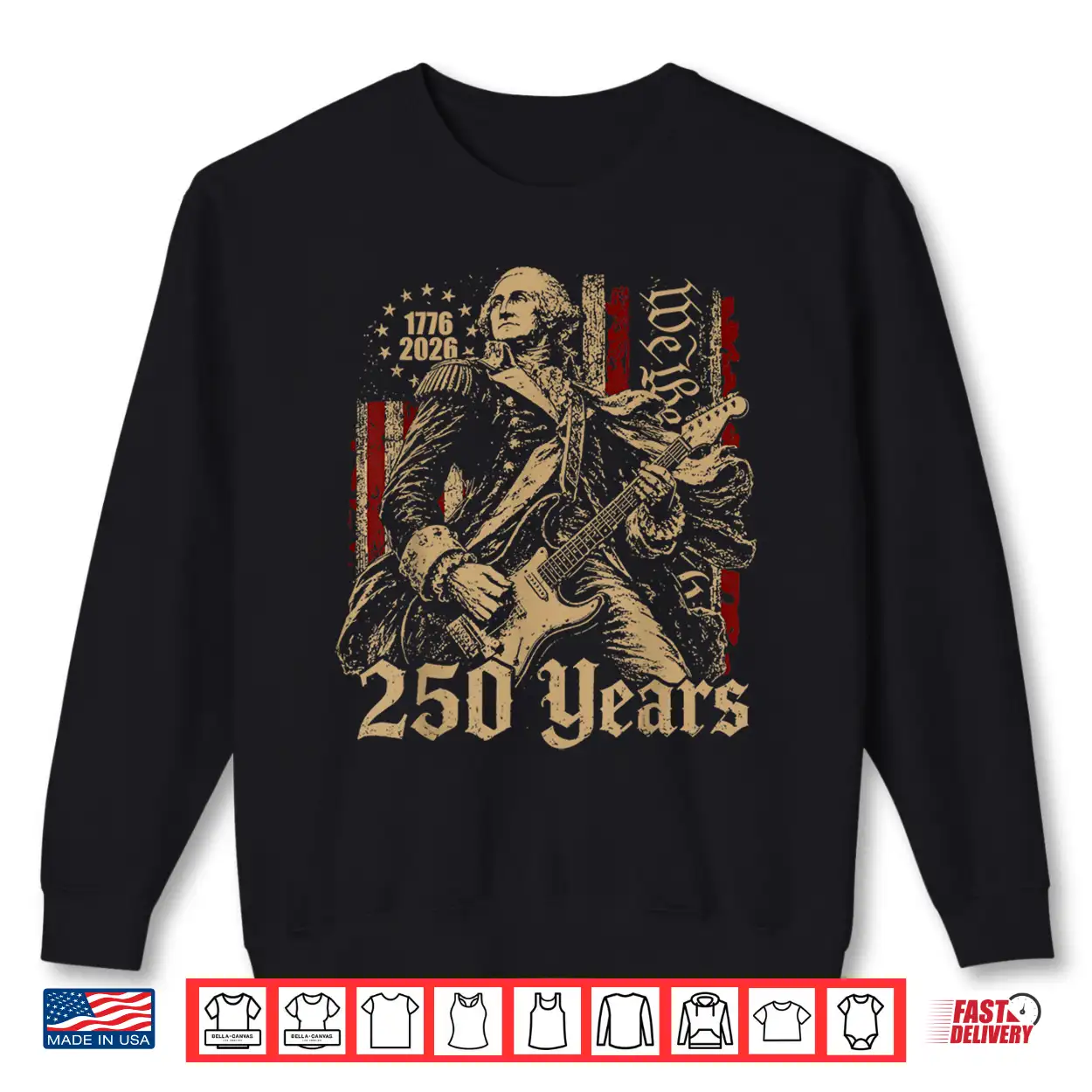 Vintage George Washington Playing Guitar 250 Years America Shirt Vintage George Washington Playing Guitar 250 Years America Shirt