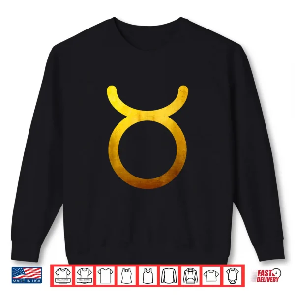 Sweatshirt Vintage Gold Taurus Zodiac Symbol Art Astrology Star Sign Shirt