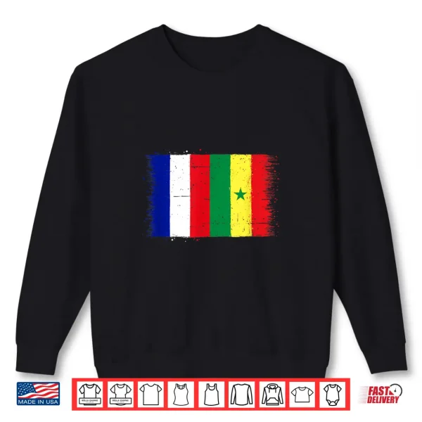 Vintage Senegal France Flag For Proud Senegalese French Fan Shirt 2 Sweatshirt Vintage Senegal France Flag for Proud Senegalese French Fan Shirt
